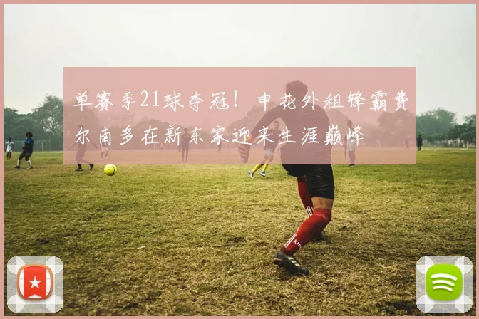 单赛季21球夺冠！申花外租锋霸费尔南多在新东家迎来生涯巅峰